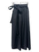 SLOAN Size 2 Black Cotton Tie Waist Midi Skirt Black / 2