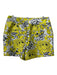 Alice + Olivia Size 14 Yellow, Silver, Black Polyester Hook & Zip Shorts Yellow, Silver, Black / 14