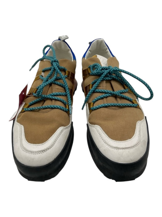 Closed Shoe Size 37 Brown, Blue, Pink Canvas & Leather Laces Sneakers Brown, Blue, Pink / 37