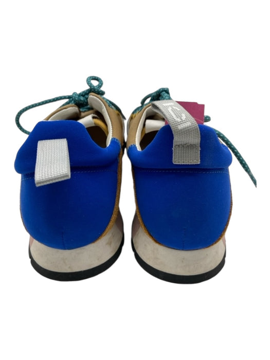 Closed Shoe Size 37 Brown, Blue, Pink Canvas & Leather Laces Sneakers Brown, Blue, Pink / 37