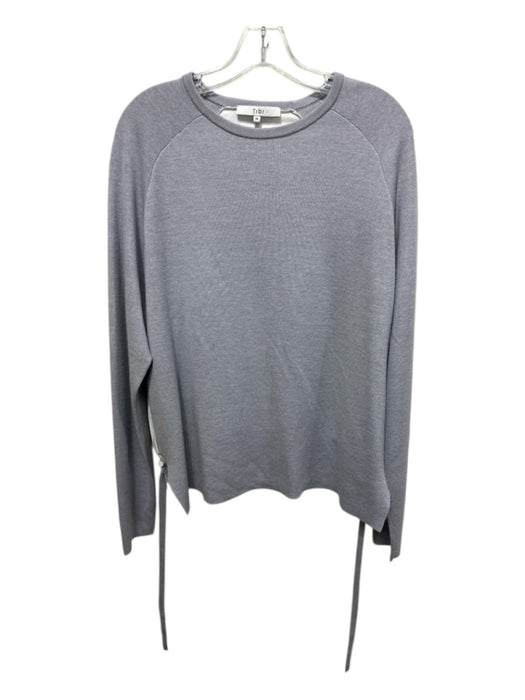 Tibi Size M Gray & White Merino Wool drawcord Fabric Block Sweater Gray & White / M