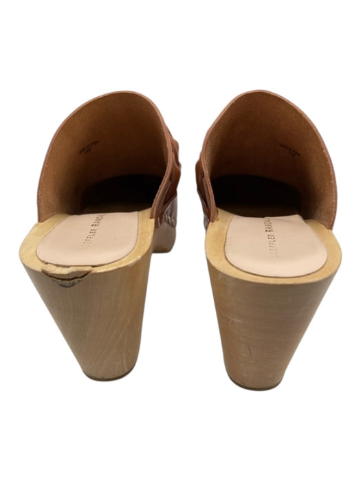 Loeffler Randall Shoe Size 7.5 Tan & beige Leather Braided Detail Studded Clogs Tan & beige / 7.5