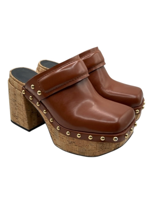 Dorothee Schumacher Shoe Size 37.5 Cognac Brown Leather Studded Mule Clogs Cognac Brown / 37.5
