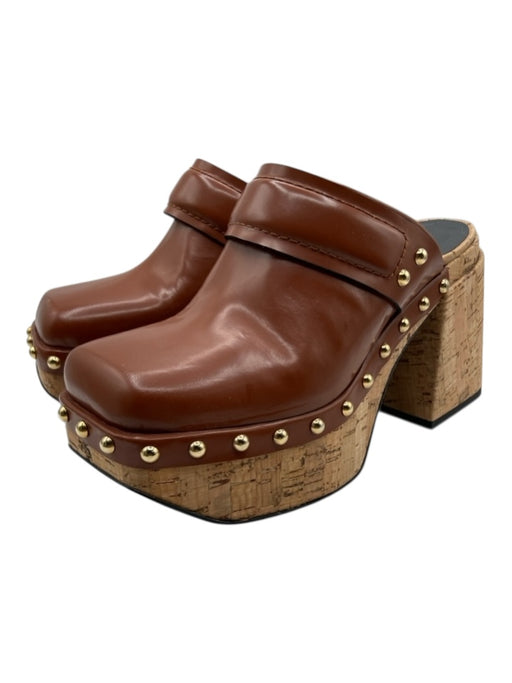 Dorothee Schumacher Shoe Size 37.5 Cognac Brown Leather Studded Mule Clogs Cognac Brown / 37.5