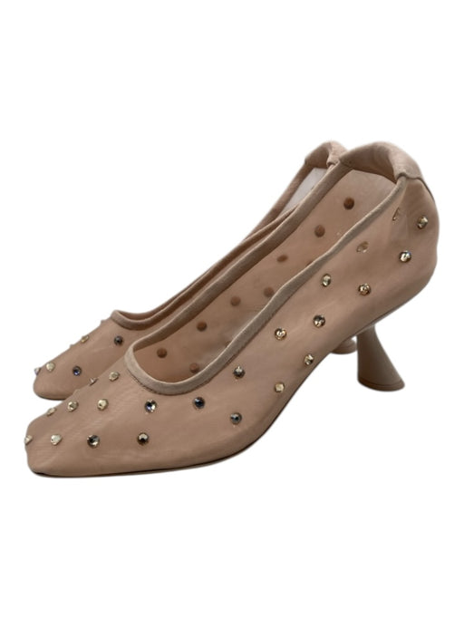 Cult Gaia Shoe Size 38 Blush Pink Polyester Crystal Embellishments Mesh Pumps Blush Pink / 38