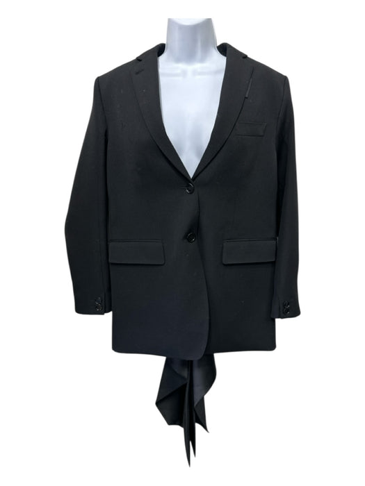 Burberry Size 8 Black Wool Button Close Front Pockets Panel Detail Blazer Black / 8