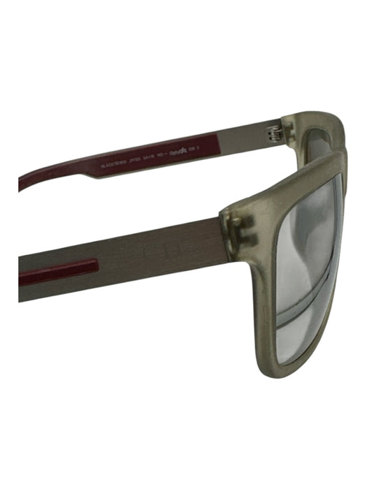 Christian Dior Silver Metal & Acetate Red Accents Logo tinted lens Sunglasses Silver