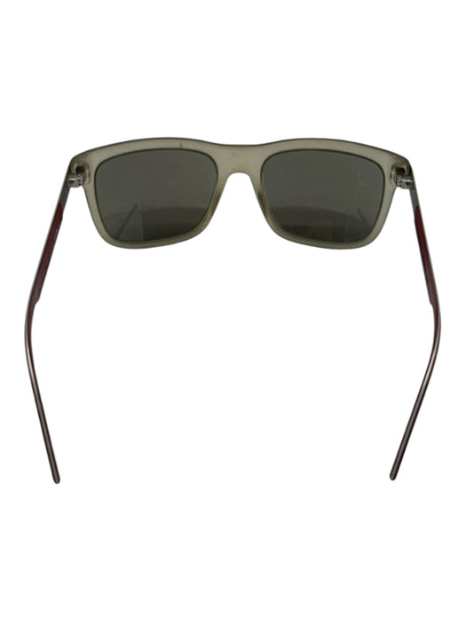 Christian Dior Silver Metal & Acetate Red Accents Logo tinted lens Sunglasses Silver