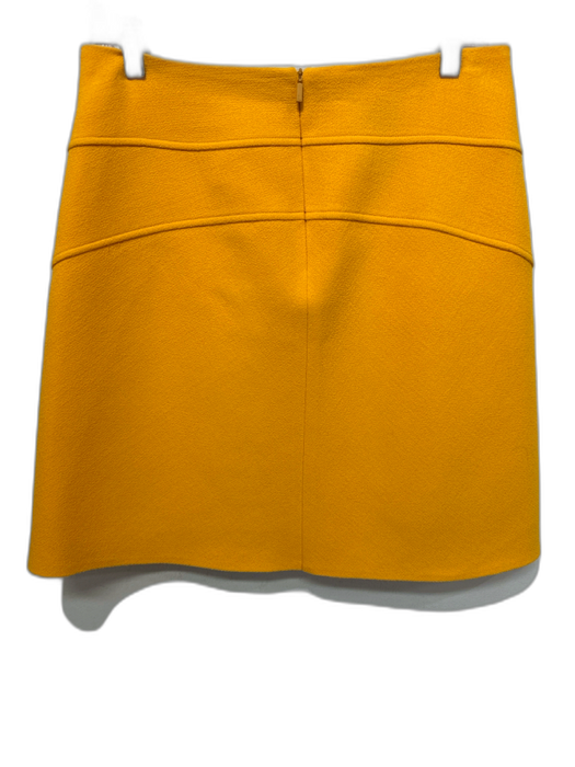 Lafayette 148 Size 4 Marigold Yellow Wool Back Zip Darted A Line Skirt Marigold Yellow / 4
