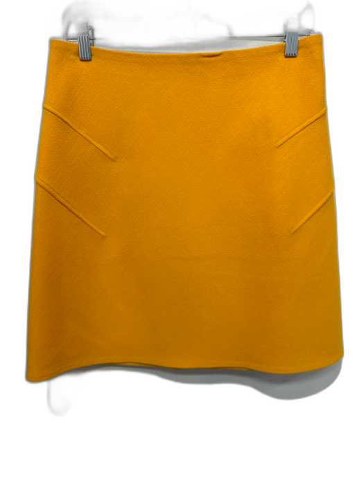 Lafayette 148 Size 4 Marigold Yellow Wool Back Zip Darted A Line Skirt Marigold Yellow / 4