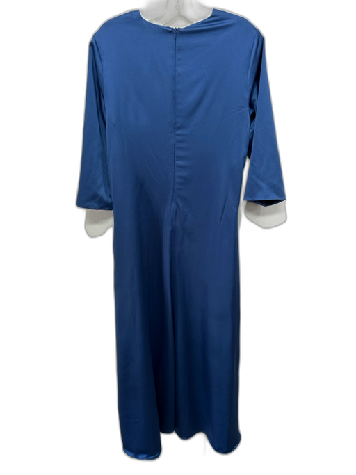 SLOAN Size 2 Blue Missing Fabric Tag 1/2 Sleeve Shiny Back Zip Pockets Dress Blue / 2
