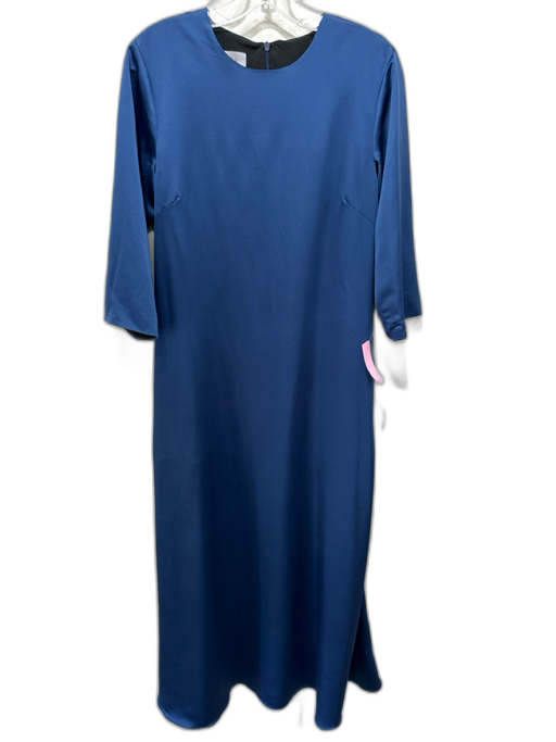 SLOAN Size 2 Blue Missing Fabric Tag 1/2 Sleeve Shiny Back Zip Pockets Dress Blue / 2