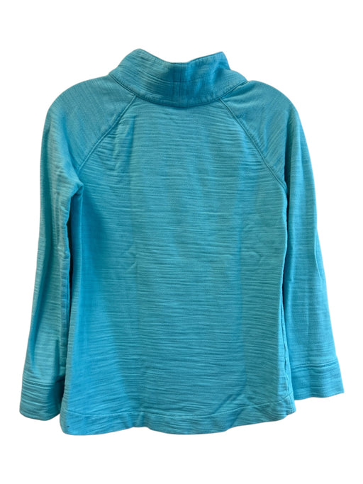 Lily Pulitzer Size XS Teal Blue Cotton Long Sleeve Half Zip high neck Top Teal Blue / XS