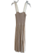 Emporio Armani Size 42 Champagne Viscose Blend Ribbed Bodice Sleeveless Dress Champagne / 42