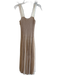 Emporio Armani Size 42 Champagne Viscose Blend Ribbed Bodice Sleeveless Dress Champagne / 42