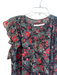 Veronica Beard Size Est S Black Silk & Acetate cinch V Neck Ruffle sleeve Dress Black / Est S