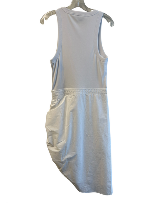 Veronica Beard Size M White Cotton Blend Ribbed Sleeveless Cinched Dress White / M