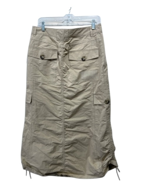 Marc Jacobs Size 6 Khaki Beige Polyester Blend Cinch Detail Solid Midi Skirt Khaki Beige / 6