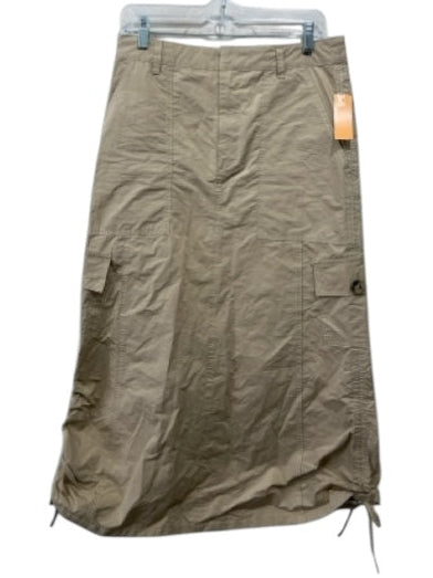 Marc Jacobs Size 6 Khaki Beige Polyester Blend Cinch Detail Solid Midi Skirt Khaki Beige / 6