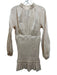 Line & Dot Size XS Blush Beige Polyester Smocked Crinkle Long Sleeve Dress Blush Beige / XS
