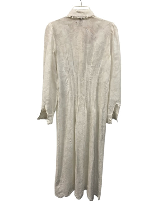 Hemant & Nandita Size XS White Viscose Blend Button Down Jacquard Floral Dress White / XS