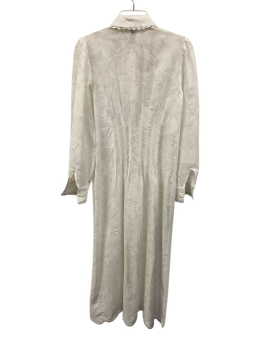 Hemant & Nandita Size XS White Viscose Blend Button Down Jacquard Floral Dress White / XS