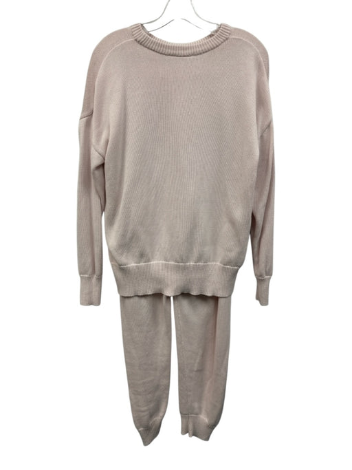 Julia Amory Size XS Pale Pink Cotton Ribbed Trim Elastic Waist Jogger Pant Set Pale Pink / XS