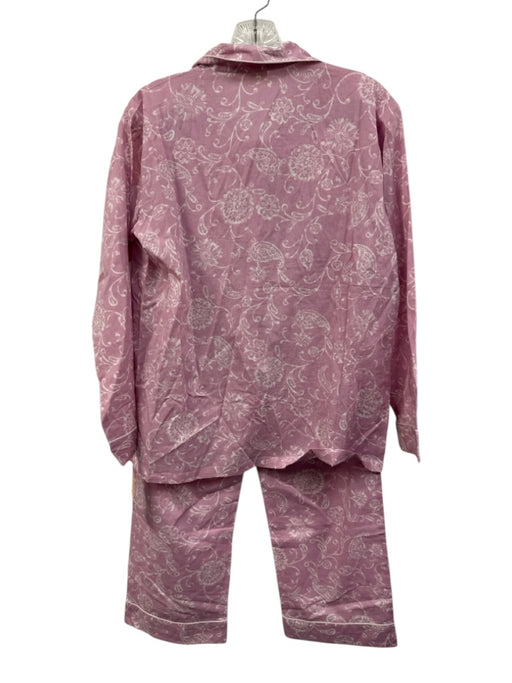 Julia Amory Size XS Pink & White Cotton Button Floral & Paisley Pajamas Pant Set Pink & White / XS