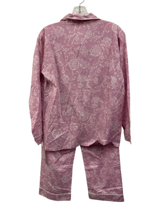 Julia Amory Size XS Pink & White Cotton Button Floral & Paisley Pajamas Pant Set Pink & White / XS