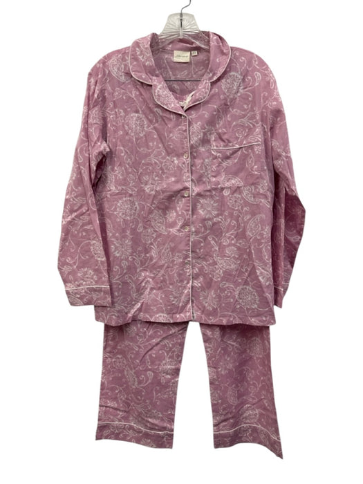 Julia Amory Size XS Pink & White Cotton Button Floral & Paisley Pajamas Pant Set Pink & White / XS