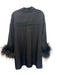 Sleeper Size XXS/XS Black Rayon Button Down feathers Collared Long Sleeve Dress Black / XXS/XS