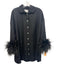 Sleeper Size XXS/XS Black Rayon Button Down feathers Collared Long Sleeve Dress Black / XXS/XS
