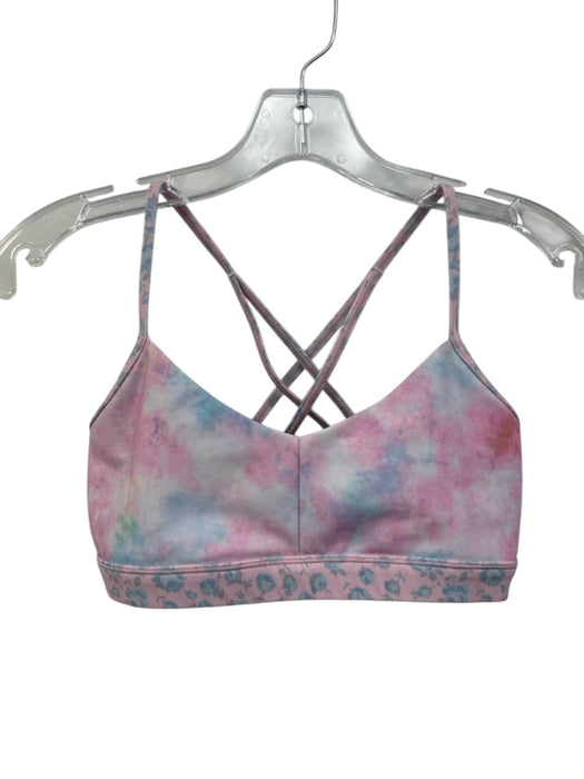Loveshackfancy Size XS/TP Pink, White, Blue Polyester Tie Dye Sports Bra Bra Pink, White, Blue / XS/TP
