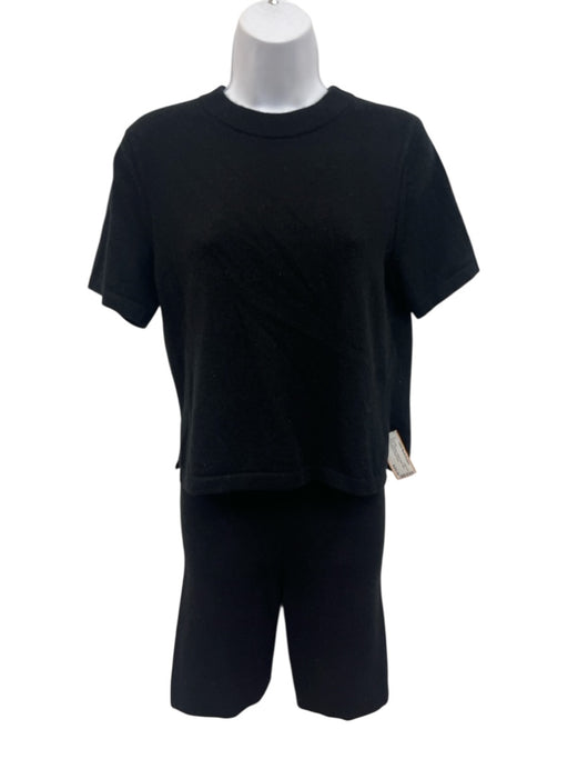 Kilte Size 1 Black Cashmere Elastic Waist Biker Short Sleeve Short Set Black / 1