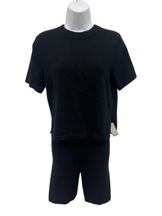 Kilte Size 1 Black Cashmere Elastic Waist Biker Short Sleeve Short Set Black / 1