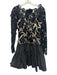 Antonio Melani Size 9 Black & Beige Polyester Floral Lace Flare Hem Dress Black & Beige / 9