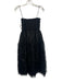 Ganni Size XS / 34 Black Polyester Feathers Smocked Upper Jacquard Dress Black / XS / 34