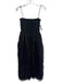 Ganni Size XS / 34 Black Polyester Feathers Smocked Upper Jacquard Dress Black / XS / 34
