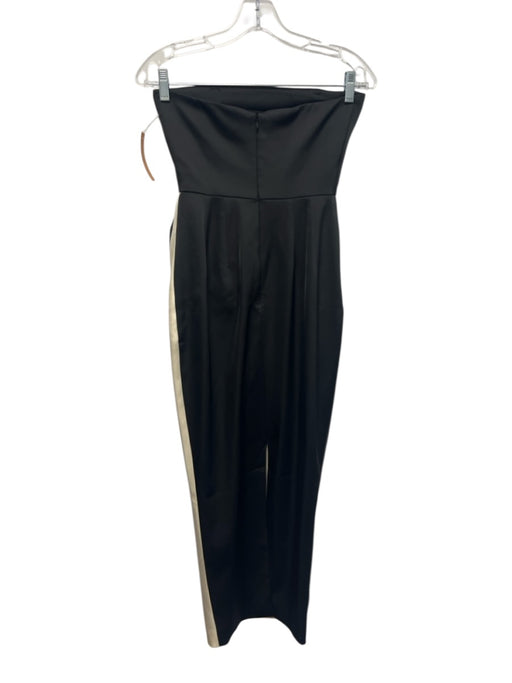Ronny Kobo Size XS Black & Ivory Polyester Color Block Satin rosette Dress Gown Black & Ivory / XS