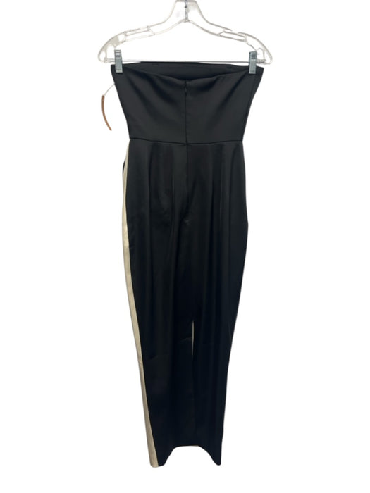 Ronny Kobo Size XS Black & Ivory Polyester Color Block Satin rosette Dress Gown Black & Ivory / XS
