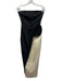 Ronny Kobo Size XS Black & Ivory Polyester Color Block Satin rosette Dress Gown Black & Ivory / XS