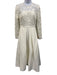 Sachin & Babi Size 0 White Polyester Fabric Block Lace Upper Pleated Skirt Dress White / 0
