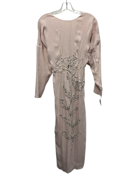 Arrange Size 0 Light Pink & Silver Viscose Blend Low Back Beaded Design Dress Light Pink & Silver / 0