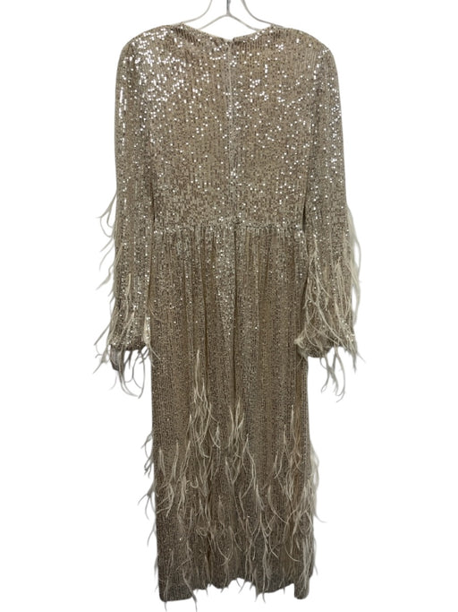 Antonio Melani Size XS Champagne Gold Polyester Fully Sequined Back Zip Gown Champagne Gold / XS