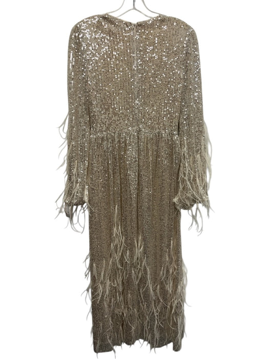 Antonio Melani Size XS Champagne Gold Polyester Fully Sequined Back Zip Gown Champagne Gold / XS