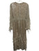Antonio Melani Size XS Champagne Gold Polyester Fully Sequined Back Zip Gown Champagne Gold / XS