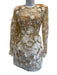Bronx & Banco Size XS white & tan Viscose Sheer Mesh Floral Embroidery Dress white & tan / XS