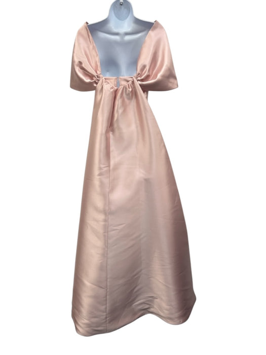 Club L London Size 2 Pale Pink Sateen Detachable Train Strapless Bow Gown Pale Pink / 2