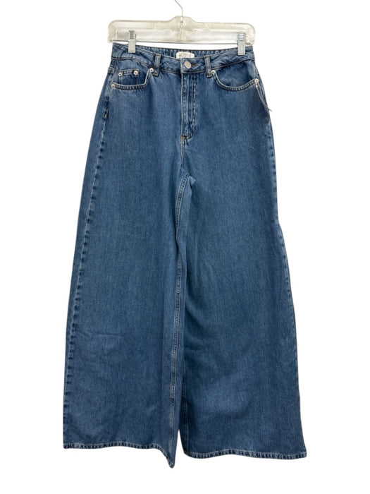 Aligne Size 24 Dark Wash Cotton Denim High Rise Wide Leg Jeans Dark Wash / 24
