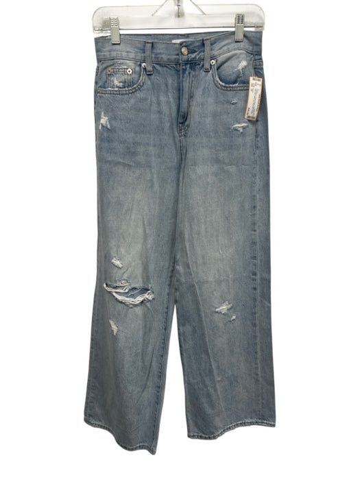 Pistola Size 25 Light Wash Cotton Denim Distressed High Rise Wide Leg Jeans Light Wash / 25